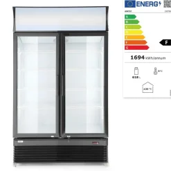 New Hendi Arktic Backbar koelkast met lichtbak dubbele deur