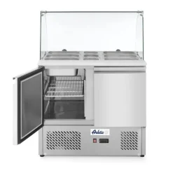 Clearance Hendi Arktic Saladette met 2 deuren en glazen vitrine 300L