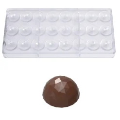 Sale Chocolate World Bonbonvorm Halve Bol Facet (24x) Ø30x15mm