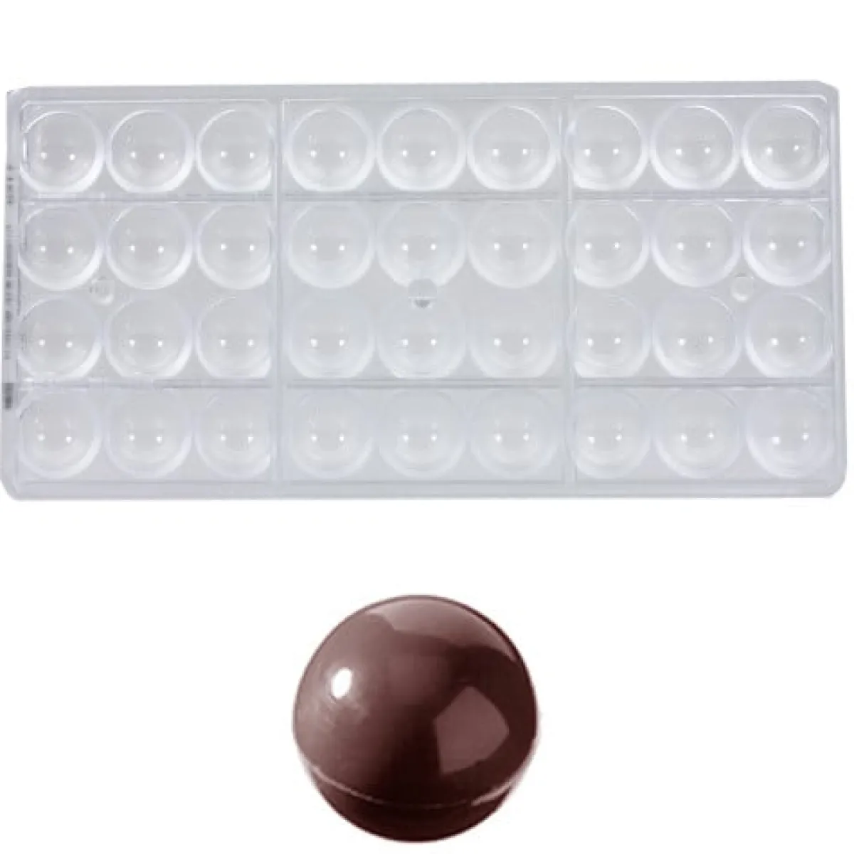 Best Chocolate World Bonbonvorm Bol (36x) Ø25mm