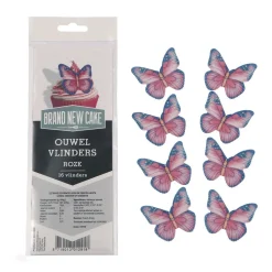 BrandNewCake Ouwel Vlinders Roze 16st.