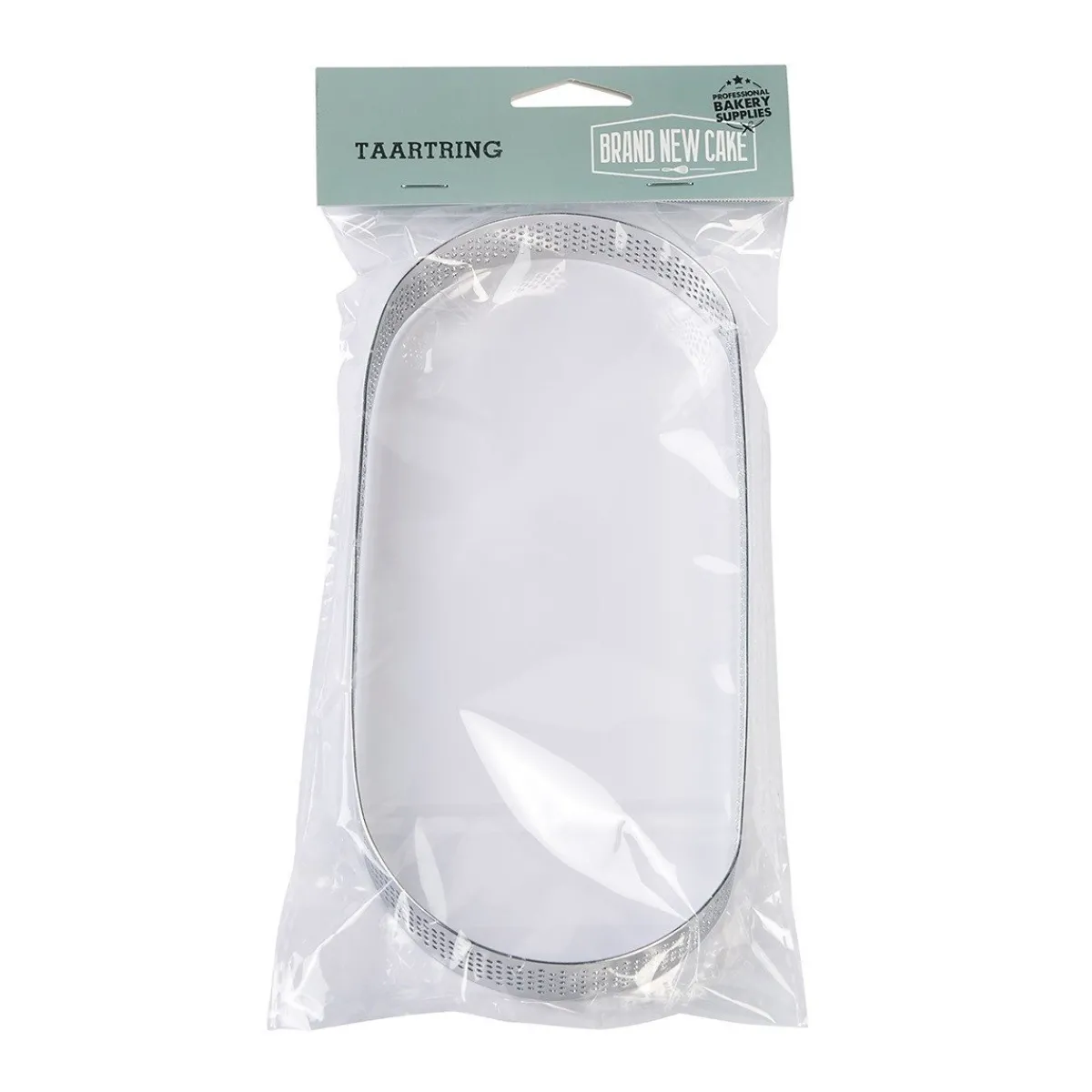 Hot BrandNewCake Taartring RVS Ovaal Geperforeerd 22,5x9x2cm