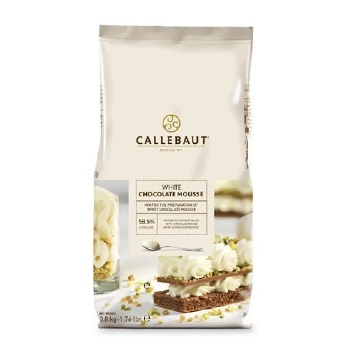 Best Callebaut Chocolade Mousse poeder, Wit 800 gram