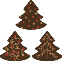 New Callebaut Chocoladedecoratie Kerstbomen Assortiment 192st.