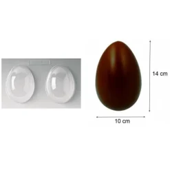 Best Martellato Chocolade Holvorm Pasen Half-Ei Glad (2x) 14x10x5cm.