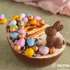 Clearance Martellato Chocolade Holvorm Pasen Half-Ei Glad (2x) 15,4x11x5,5cm.