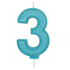 Outlet Culpitt Cijferkaars #3 Blauw met Glitter