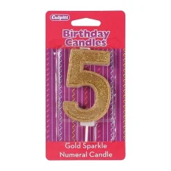 Hot Culpitt Cijferkaars #5 Goud met Glitter