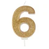 Hot Culpitt Cijferkaars #6 Goud met Glitter