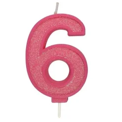 Discount Culpitt Cijferkaars #6 Roze met Glitter