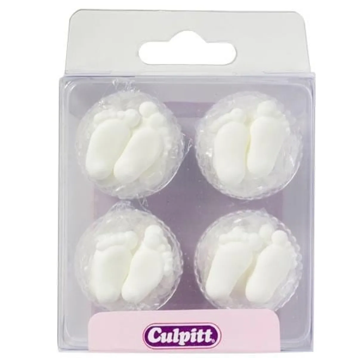 Online Culpitt Suikerdecoratie Baby Voetjes Wit 12st.