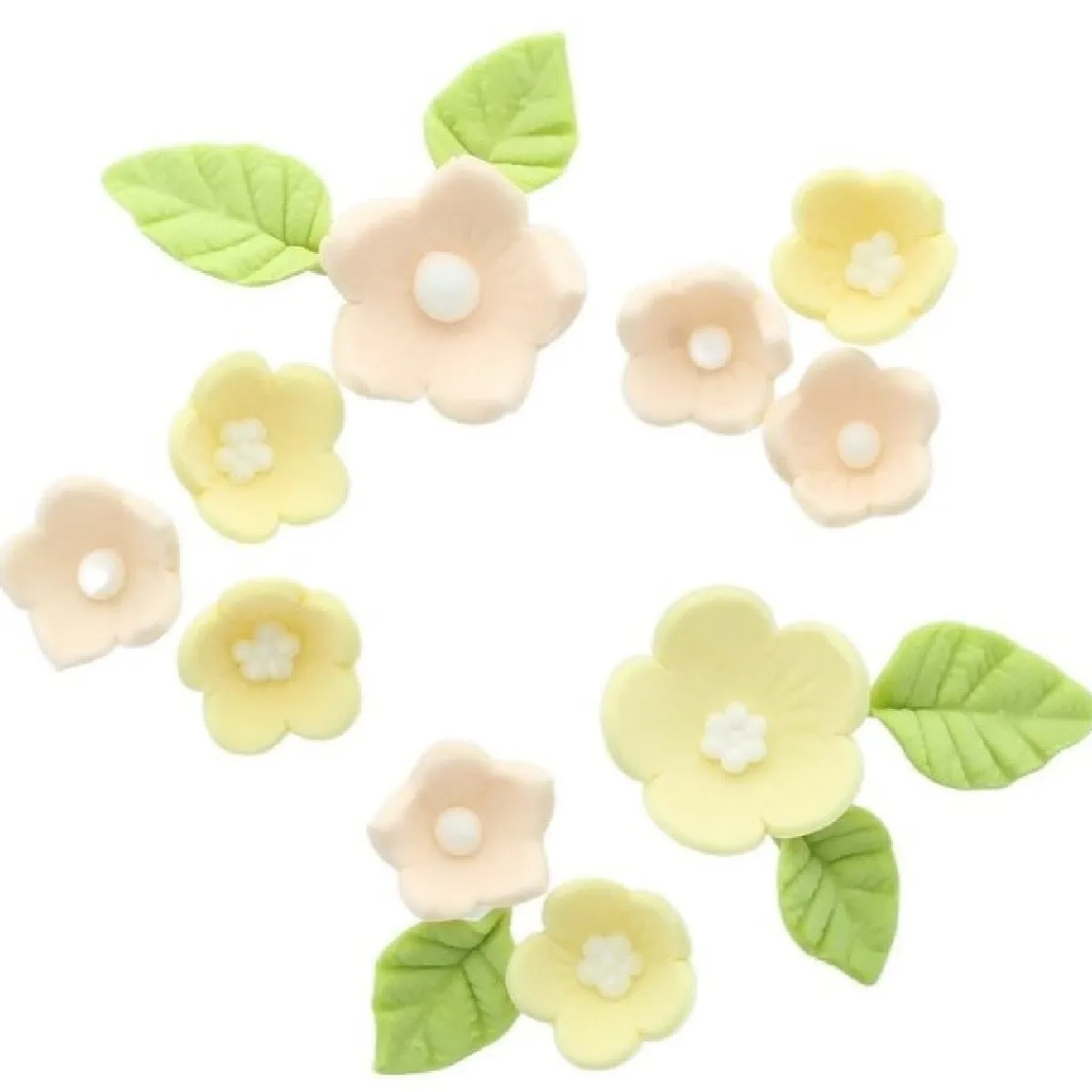 Discount Culpitt Suikerdecoratie Bloemen en Bladeren Geel 16st.