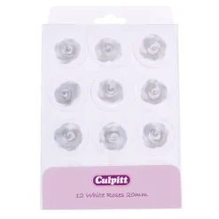 Clearance Culpitt Suikerdecoratie Rozen Wit 12st.