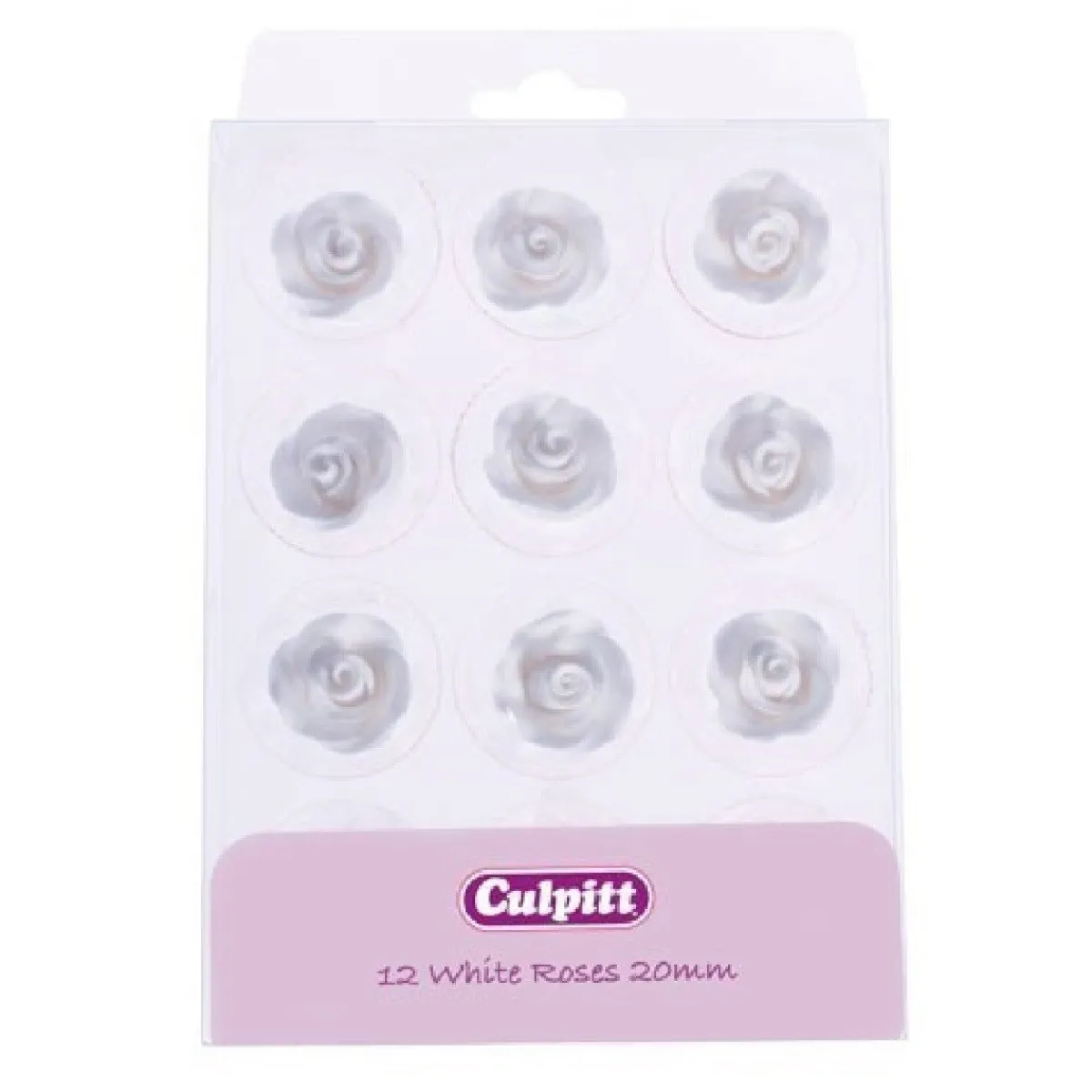 Clearance Culpitt Suikerdecoratie Rozen Wit 12st.
