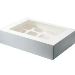 Discount BrandNewCake Cupcake Doosje 12 Wit (incl. tray met venster) 3st.