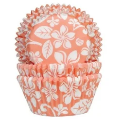 Clearance House of Marie Cupcake Vormpjes HoM Aloha Bloem Abrikoos 50x33mm. 50st.