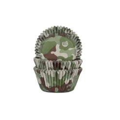 Clearance House of Marie Cupcake Vormpjes HoM Camouflage Groen 50x33mm. 50st.