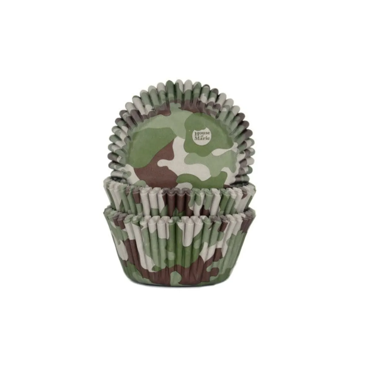 Clearance House of Marie Cupcake Vormpjes HoM Camouflage Groen 50x33mm. 50st.