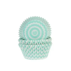 Outlet House of Marie Cupcake Vormpjes HoM Chevron Mint Groen 50x33mm. 50st.**