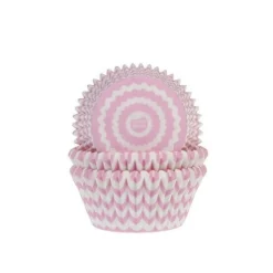 Sale House of Marie Cupcake Vormpjes HoM Chevron Roze 50x33mm. 50st.**