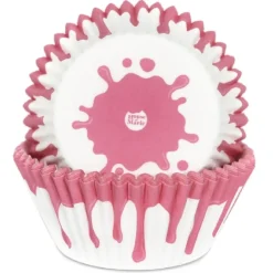 Best House of Marie Cupcake Vormpjes HoM Drip Roze 50x33mm. 50st.