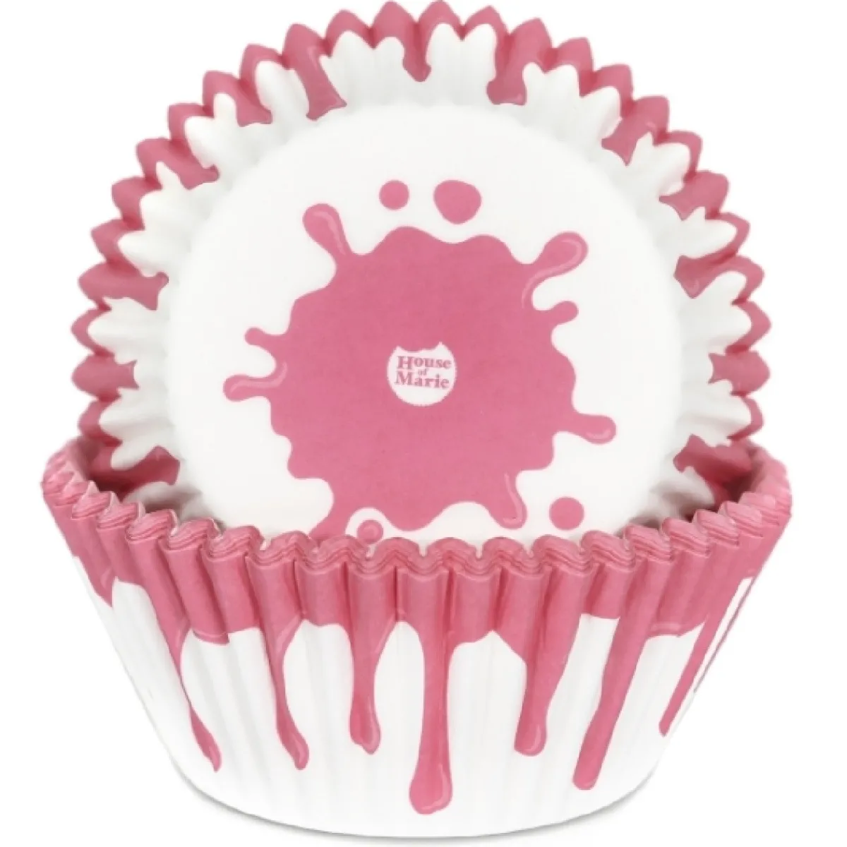 Best House of Marie Cupcake Vormpjes HoM Drip Roze 50x33mm. 50st.