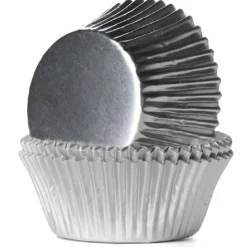 Discount House of Marie Cupcake Vormpjes HoM Folie Zilver 50x38mm. 500st.