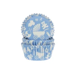 Hot House of Marie Cupcake Vormpjes HoM Geboorte Blauw 50x33mm. 50st.