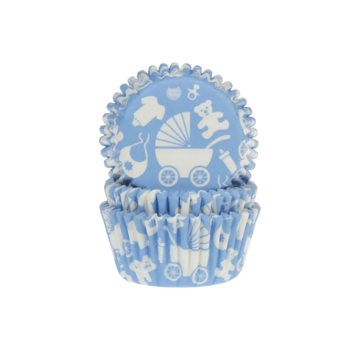 Hot House of Marie Cupcake Vormpjes HoM Geboorte Blauw 50x33mm. 50st.