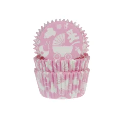 Sale House of Marie Cupcake Vormpjes HoM Geboorte Roze 50x33mm. 50st.
