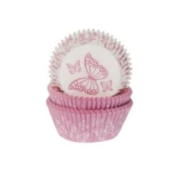 New House of Marie Cupcake Vormpjes HoM Vlinder Roze 50x33mm. 50st.