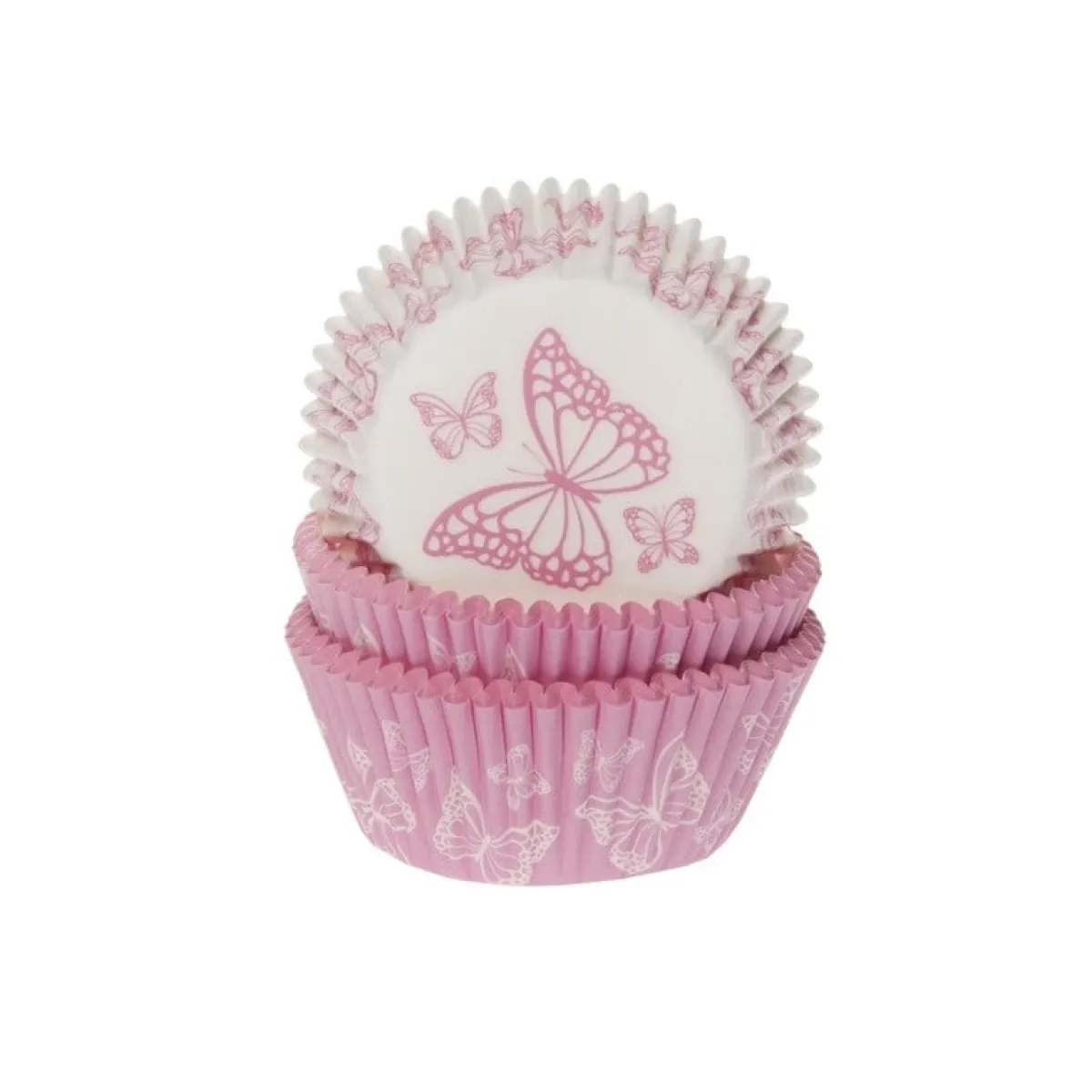 New House of Marie Cupcake Vormpjes HoM Vlinder Roze 50x33mm. 50st.