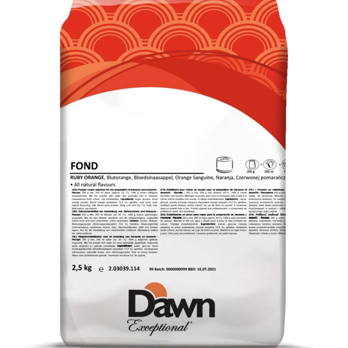 Online Dawn Fond Bloedsinaasappel Bavarois 2,5kg