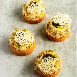 Best Dobla Chocoladedecoratie Lace Bloemen Wit (96 stuks)