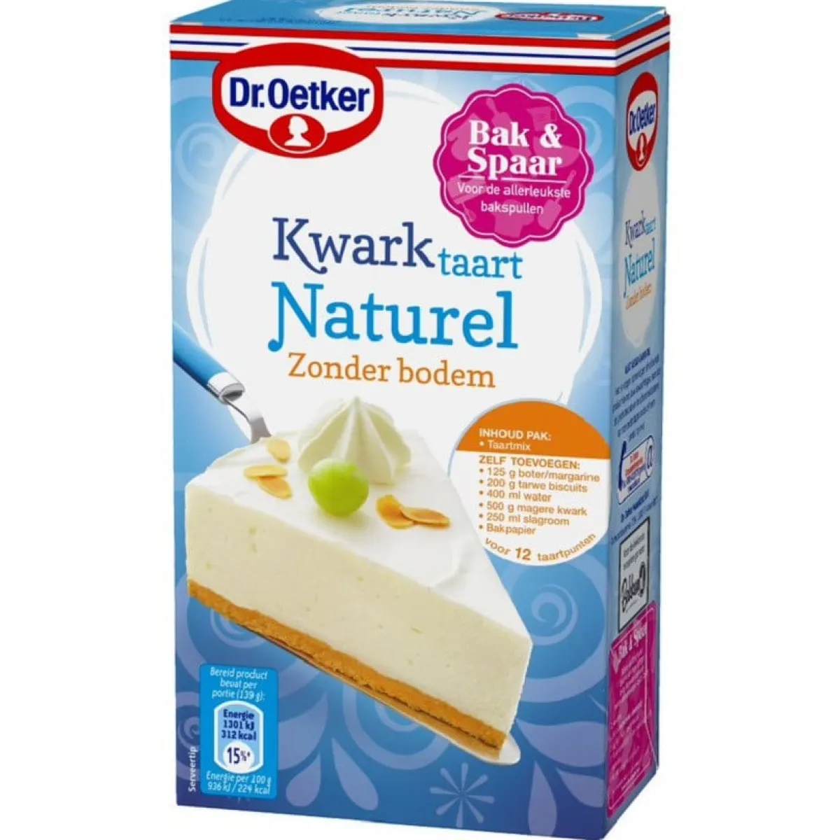 New Dr. Oetker Kwarktaart Naturel (zonder bodem) Mix 195g