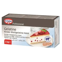 New Dr Oetker Professional Dr.Oetker Prof. Runder Bladgelatine Halal 1kg
