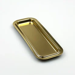 Best Overig Gebaksschoteltje kunststof Rechthoek (Eclair) Goud 170x65mm