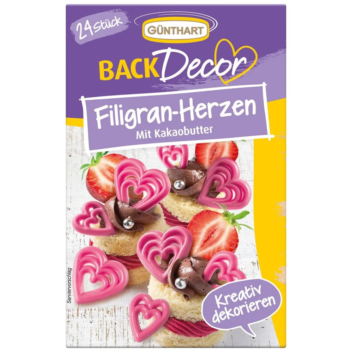 Best Günthart Chocoladedecoratie Hartjes Roze 24st.
