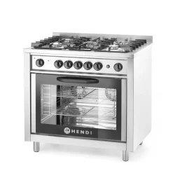 Online Hendi Gasfornuis - 5 pits met elektrische oven