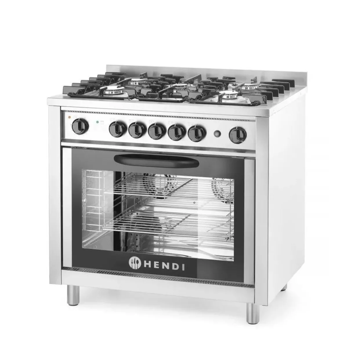 Online Hendi Gasfornuis - 5 pits met elektrische oven