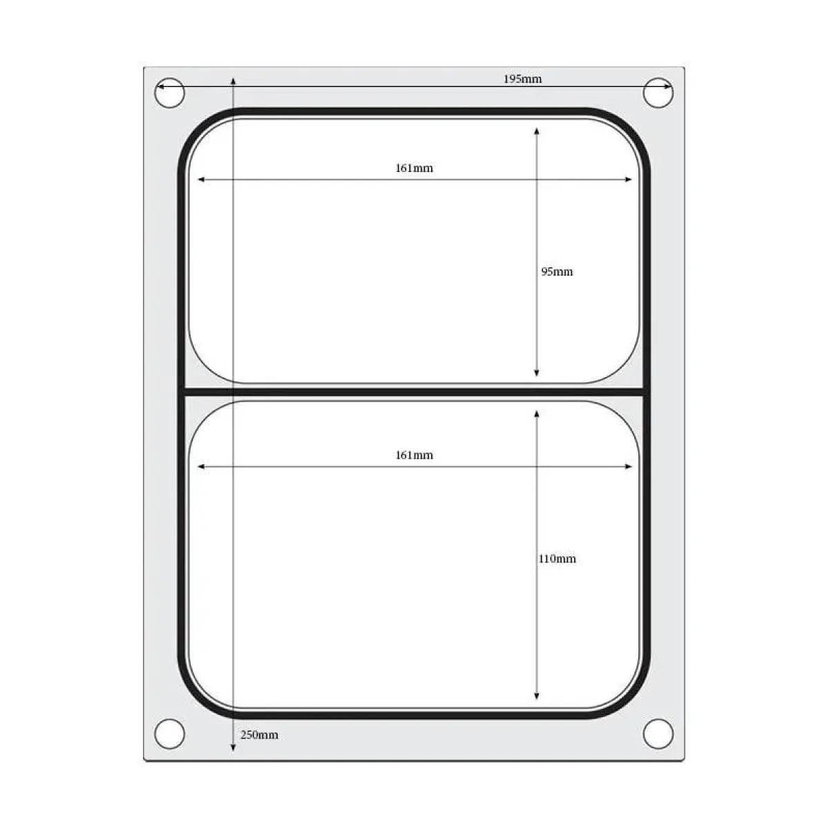 Best Hendi Traysealer matrix Twee-delige container 227x178 mm