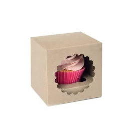 Discount House of Marie HoM Cupcake Doosje 1 Kraft (incl. tray met venster) 100st.