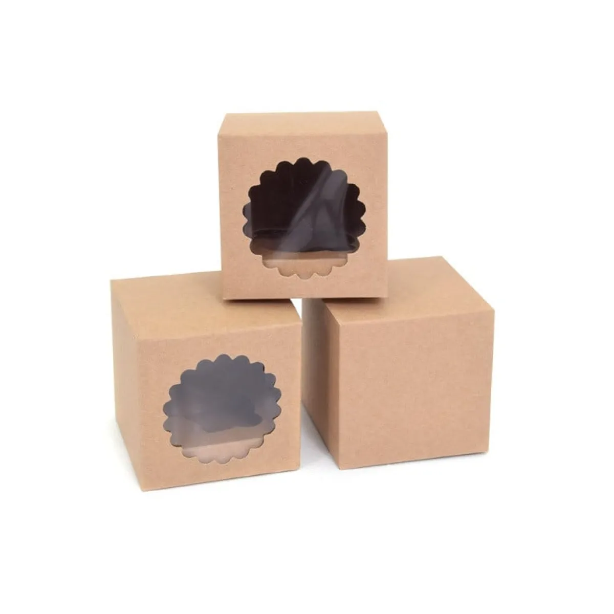 Clearance House of Marie HoM Cupcake Doosje 1 Kraft (incl. tray met venster) 3st.