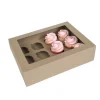 Best House of Marie HoM Cupcake Doosje 12 Kraft (incl. tray met venster) 2st.