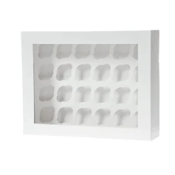 New House of Marie HoM Cupcake Doosje 24 MINI Wit (incl. tray met venster) 2st.