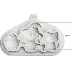 Katy Sue Mold Halloween Heks, Kat en Ketel