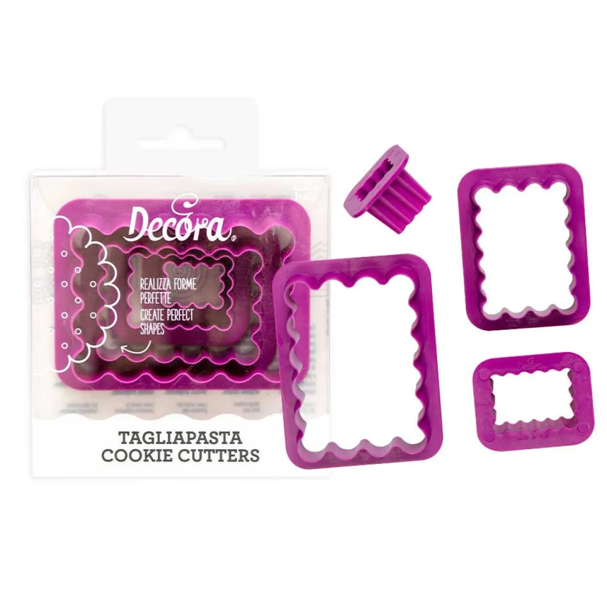 Clearance Decora Koekjes Uitstekerset Rechthoek met Kartel 4st.