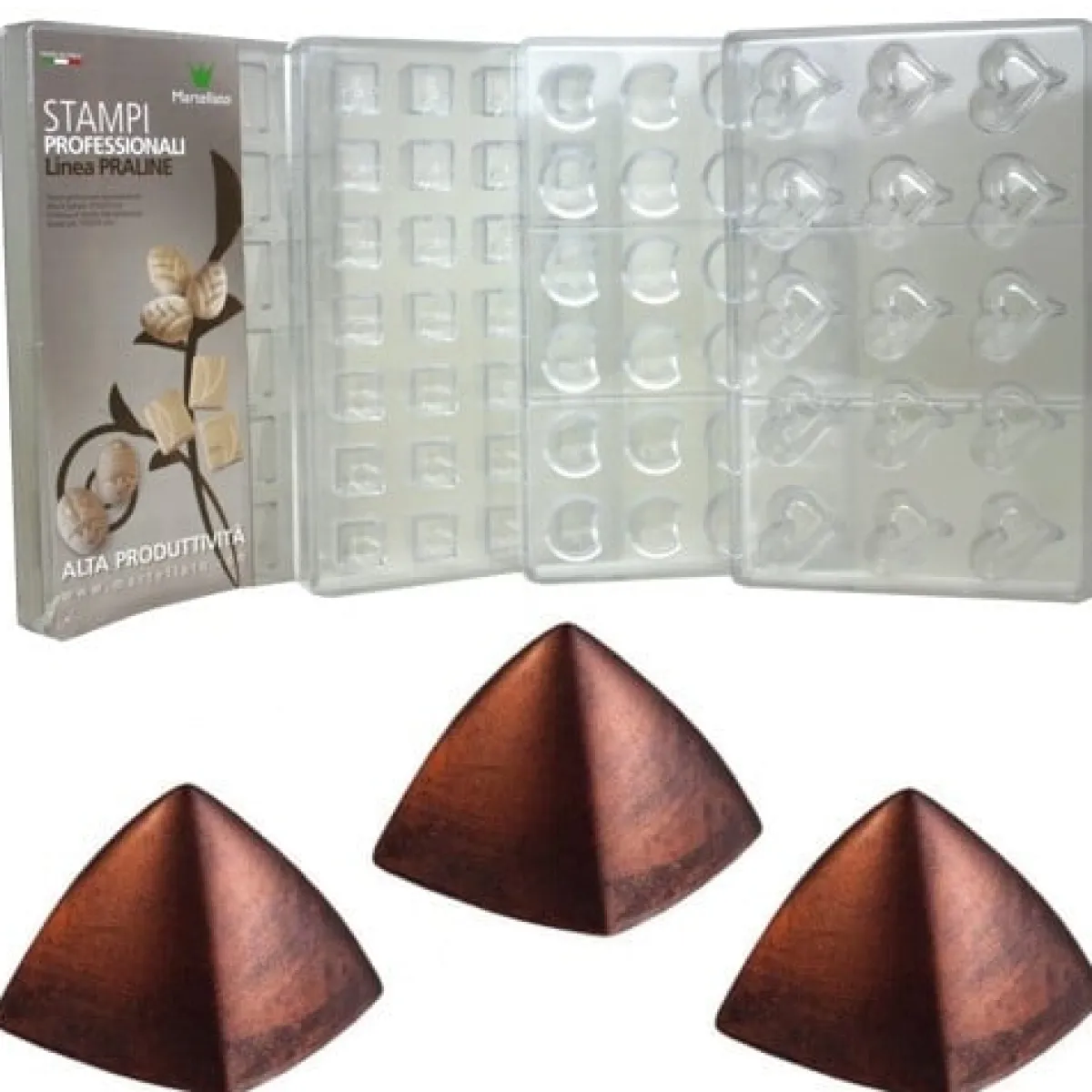 Hot Martellato Bonbonvorm Pyramide (30x) 26x26 mm