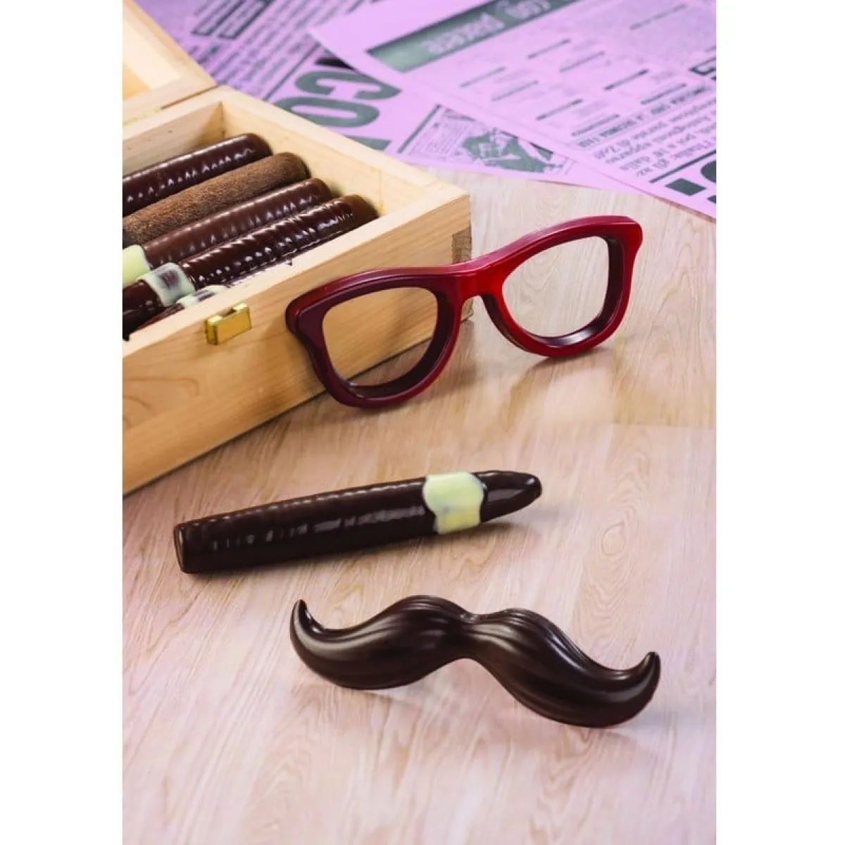 Online Martellato Chocolademal Snor en Bril (8x)