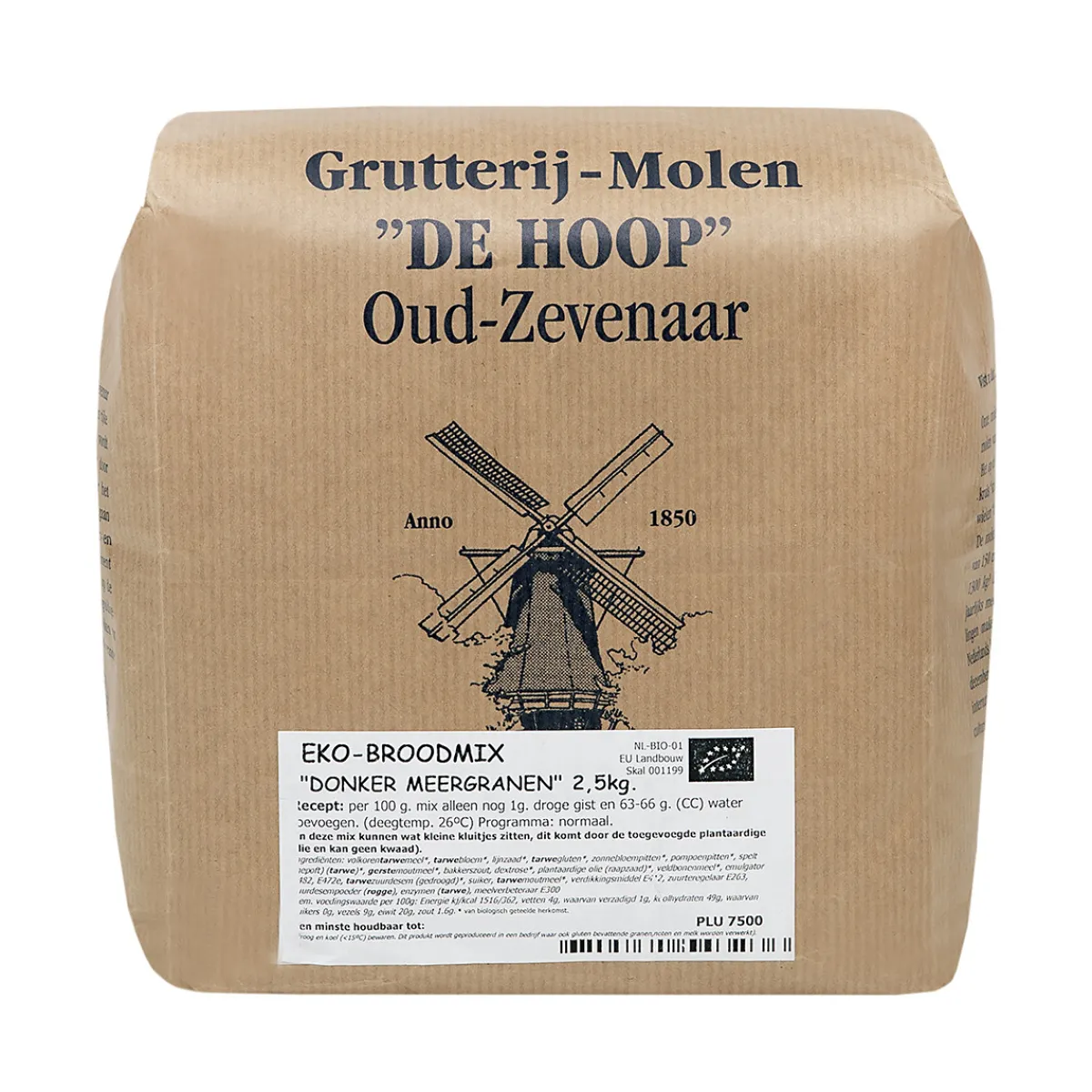 Best Molen de Hoop Broodmix EKO (Donker Meergranen) 2,5kg